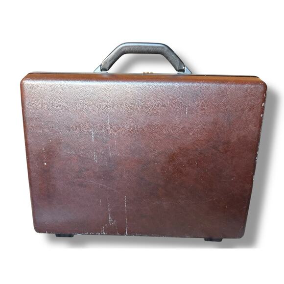 Vintage Brown Samsonite Hard-Shell Briefcase with Combination Lock - Picture 2 of 6